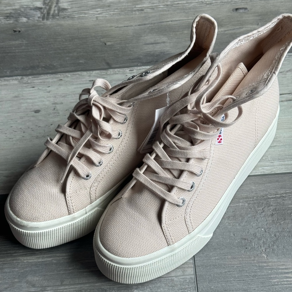 Superga 2708 hi top pink almond size 9.5 women’s NWT